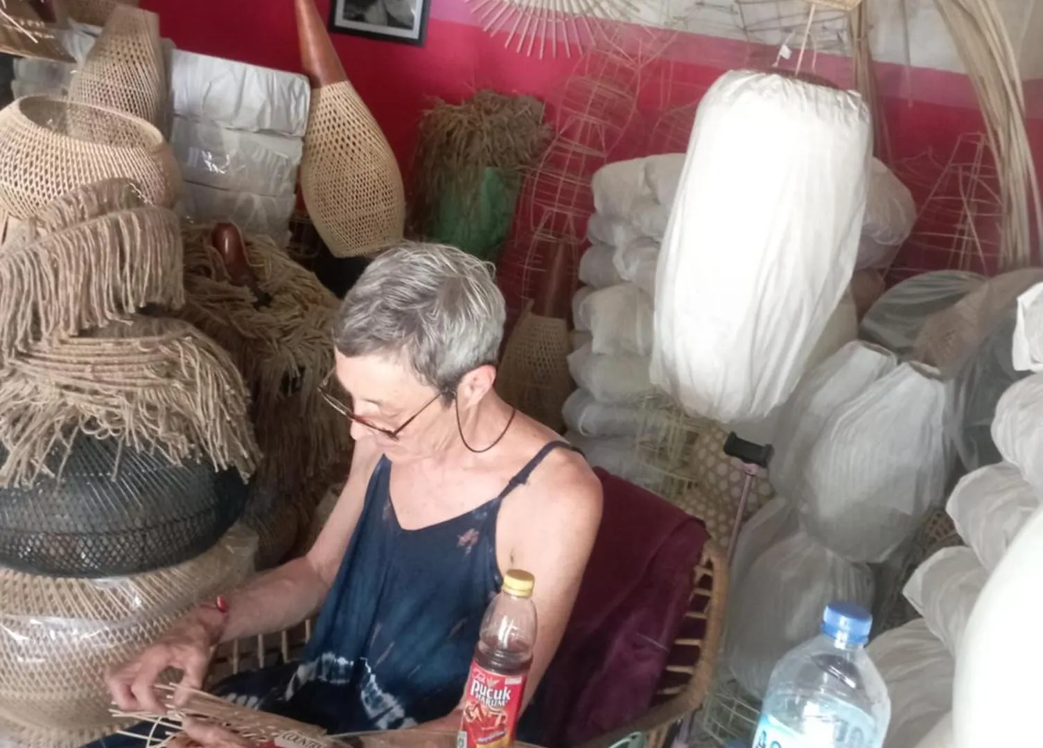 Rattan Lamps Weaving Class ウブド ラグジュアリーテント