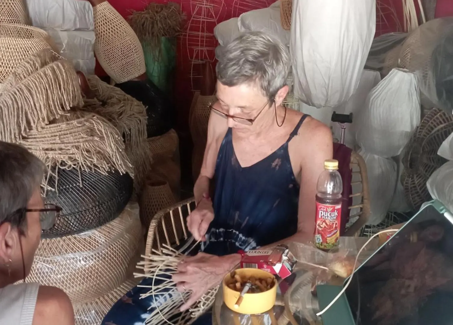 Luxury tent Rattan Lamps Weaving Class Ubud  Indonesia
